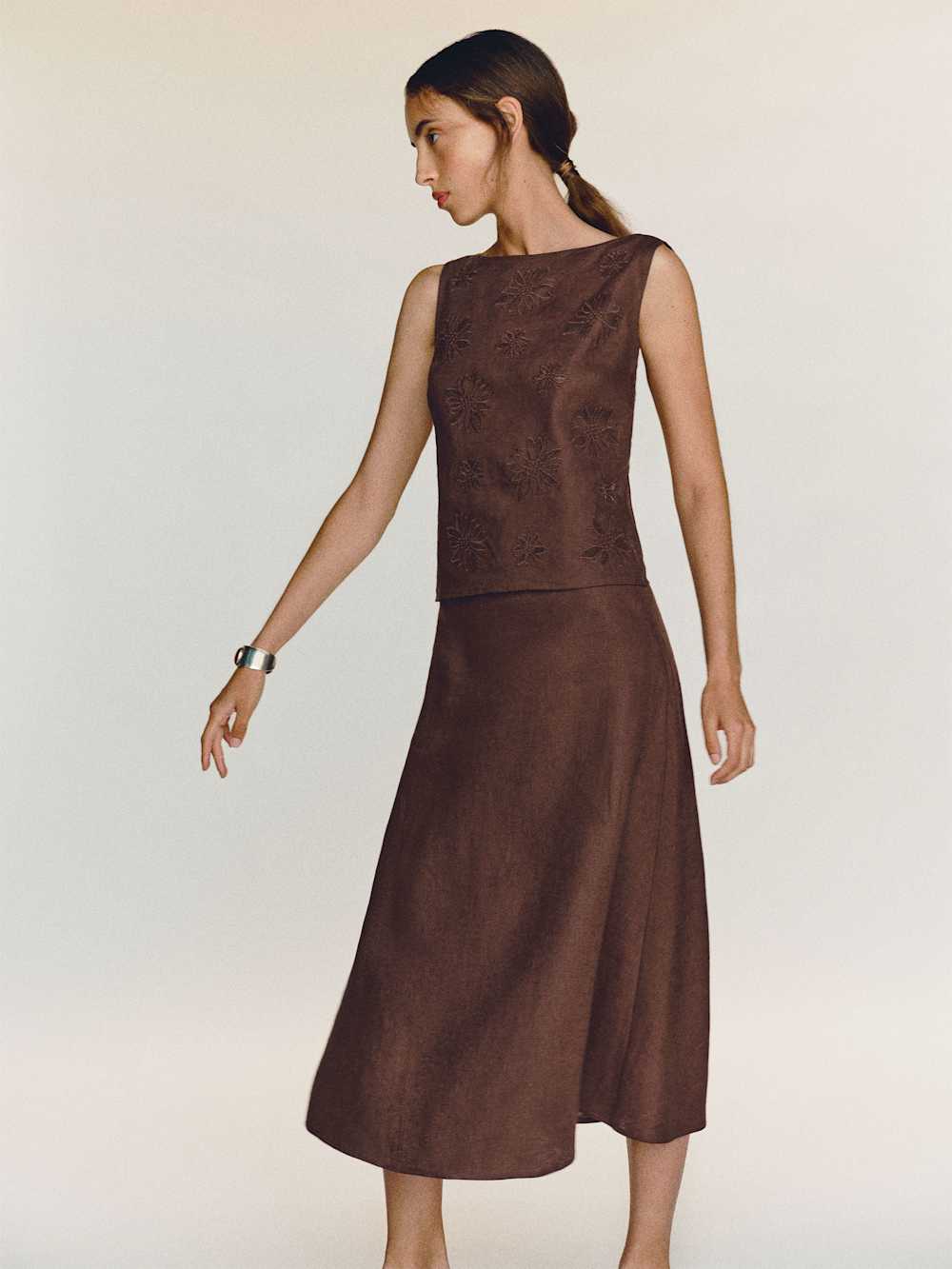 Reformation Ivy Linen Skirt - Cafe