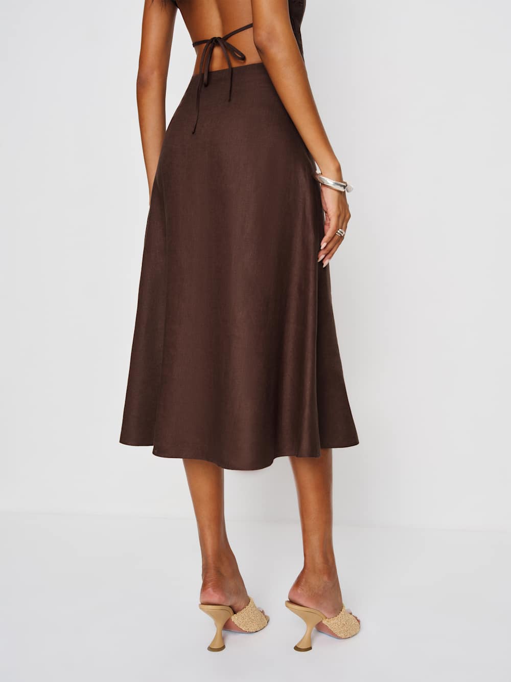 Reformation Ivy Linen Skirt - Cafe