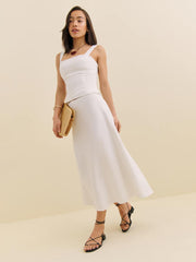 Reformation Ivy Linen Skirt - White