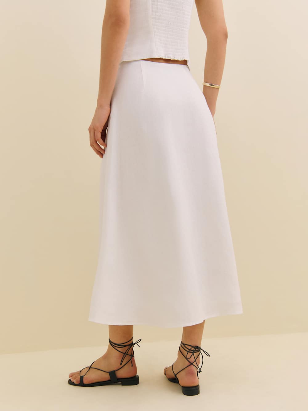 Reformation Ivy Linen Skirt - White