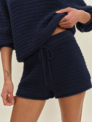 Reformation Collie Cotton Shorts - Navy