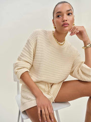 Reformation Collie Oversized Cotton Crew - Gossamer