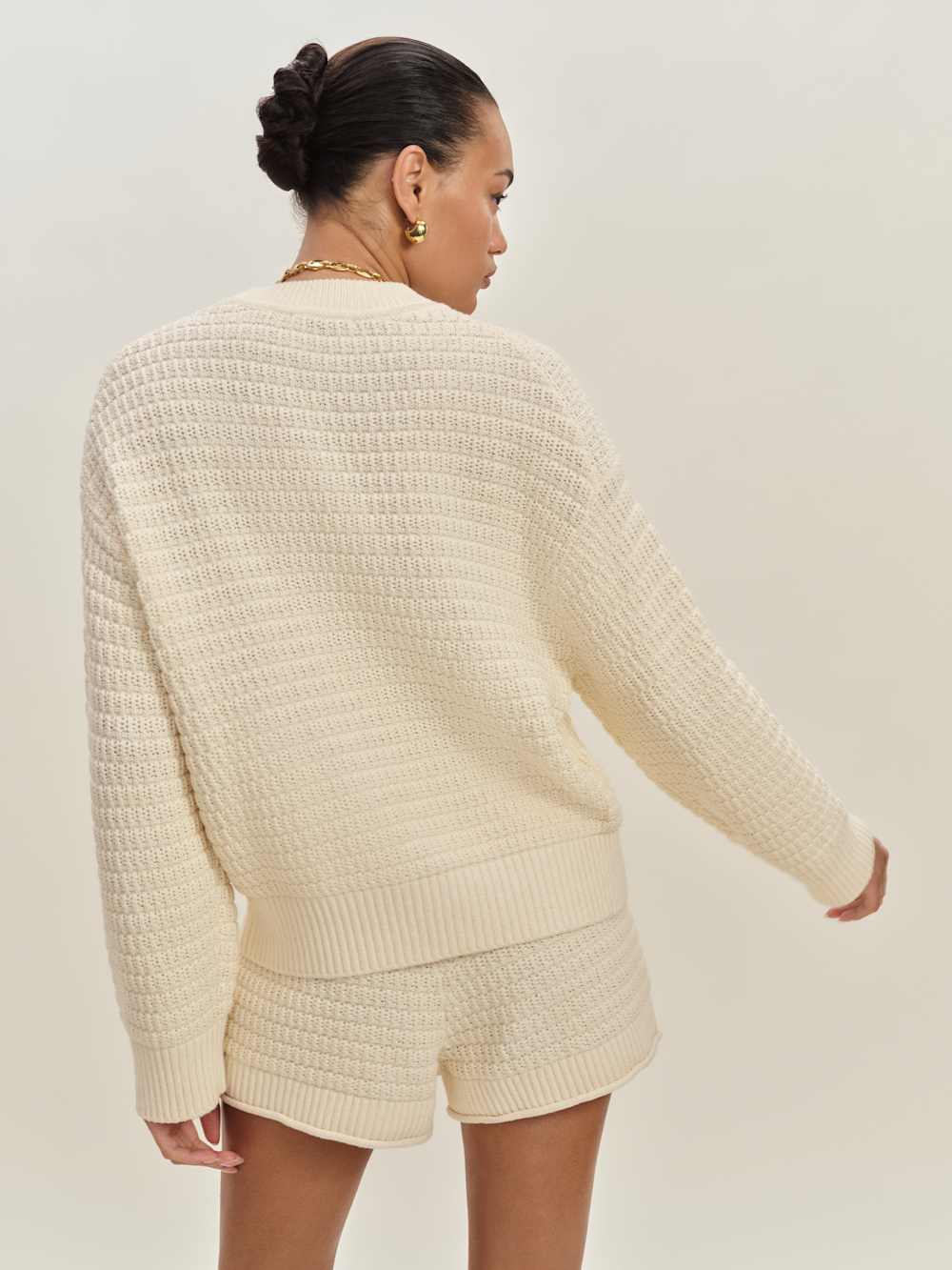 Reformation Collie Oversized Cotton Crew - Gossamer