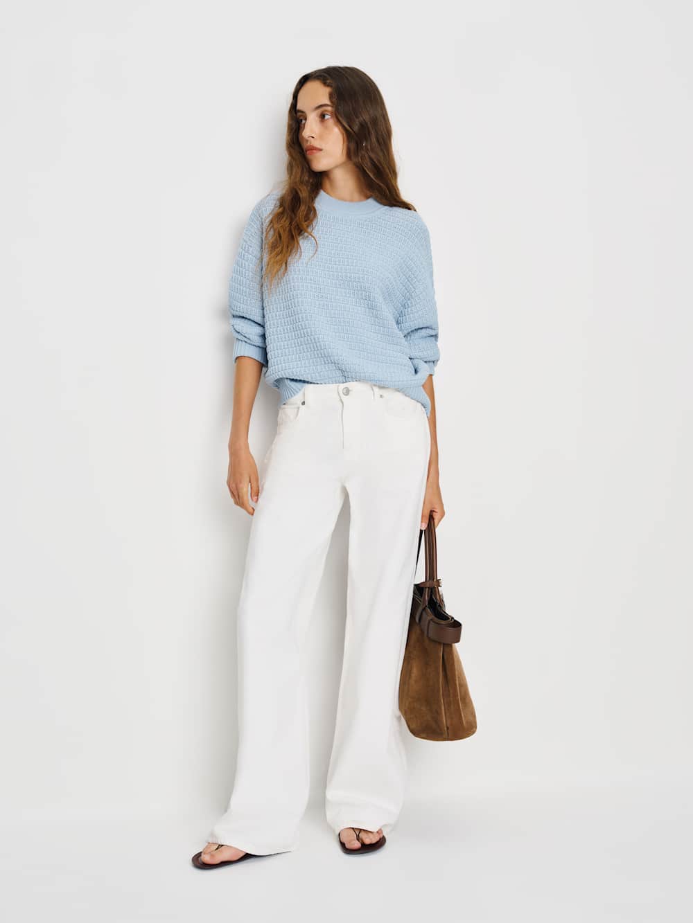 Reformation Collie Oversized Cotton Crew - Mineral