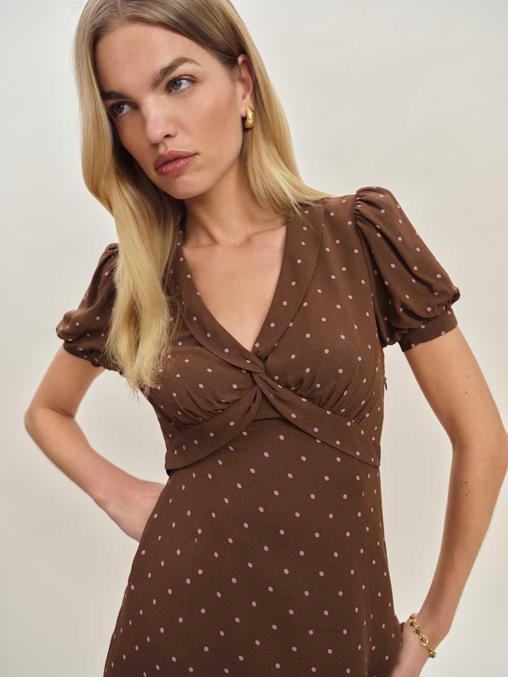 Reformation Petites Michelle Dress - Kiss Dot