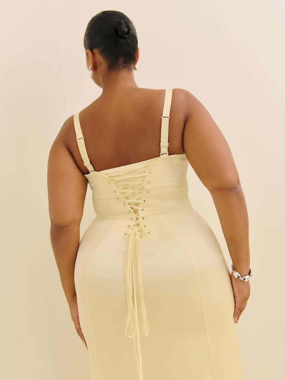 Reformation Britney Satin Dress Es - Buttercup