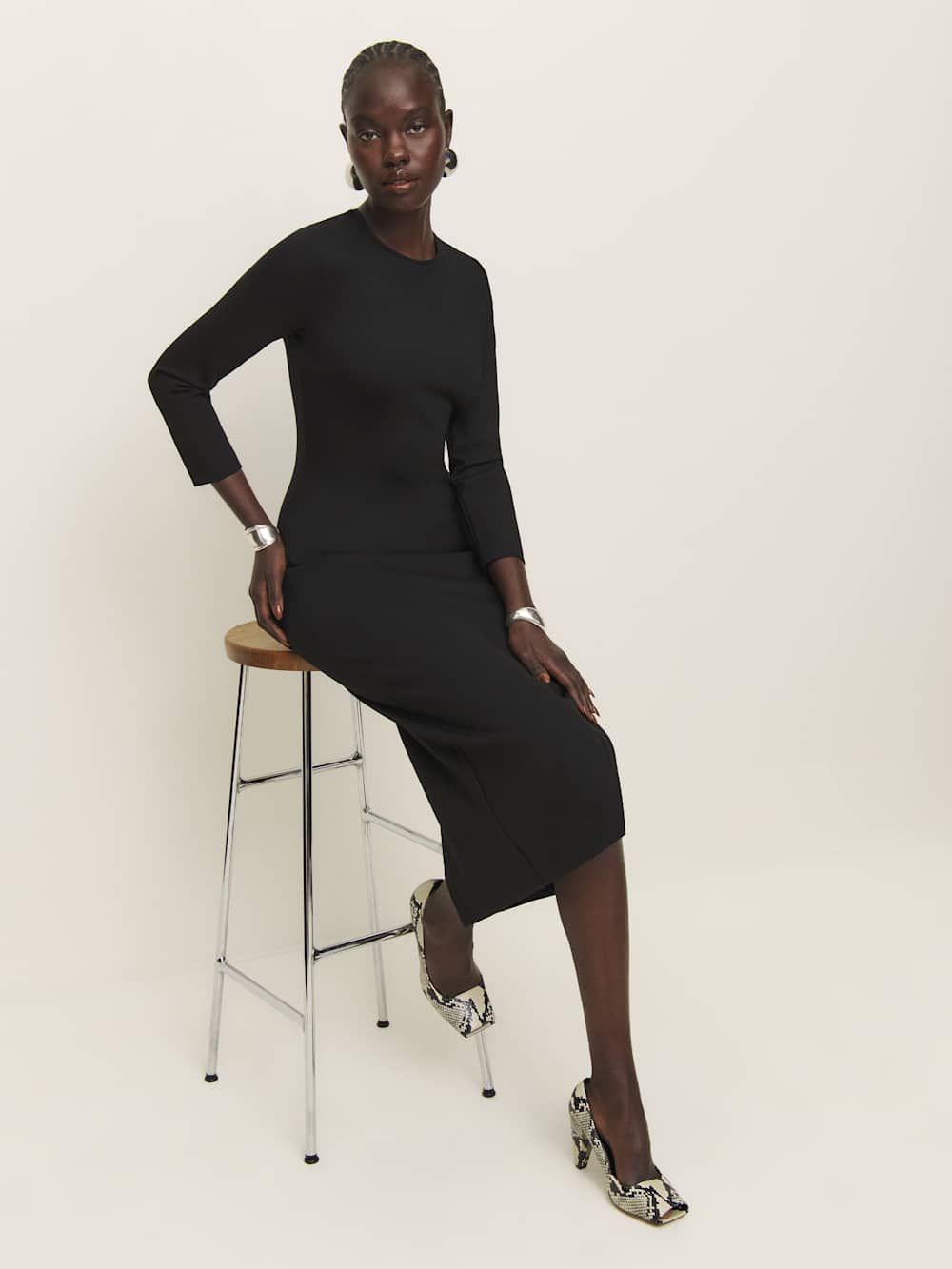 Reformation Millie Knit Dress - Black
