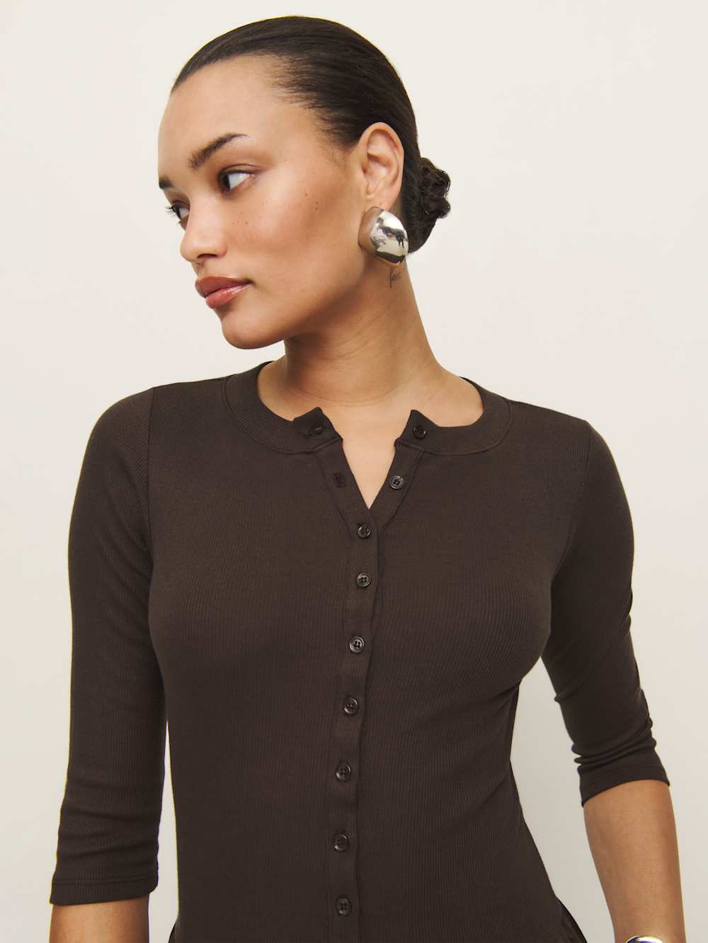 Reformation Luka Knit Dress - Mole