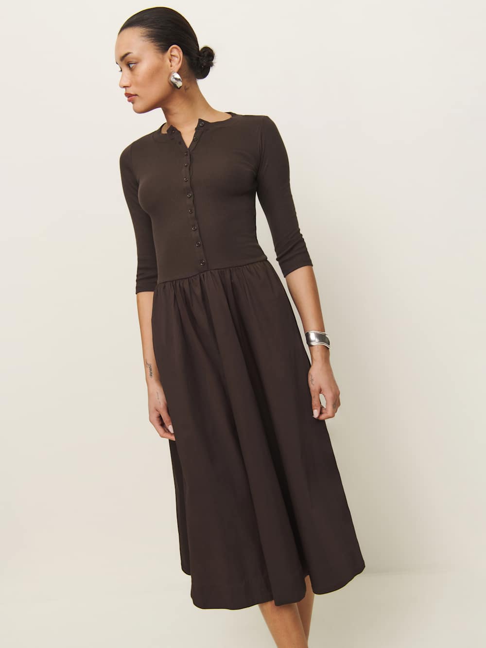 Reformation Luka Knit Dress - Mole