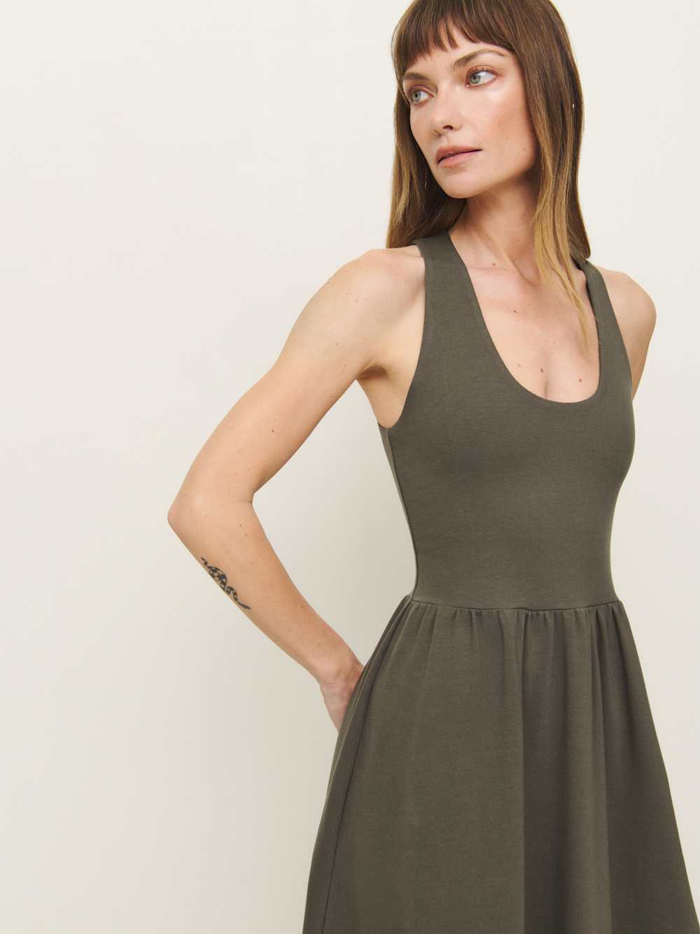 Reformation Walker Knit Dress - Pine Tree