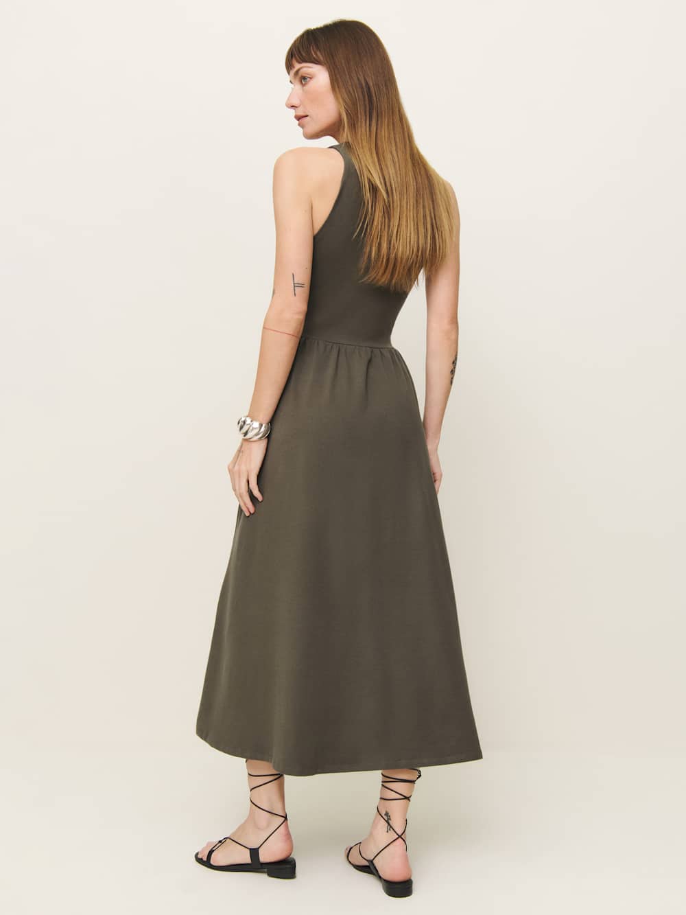Reformation Walker Knit Dress - Pine Tree