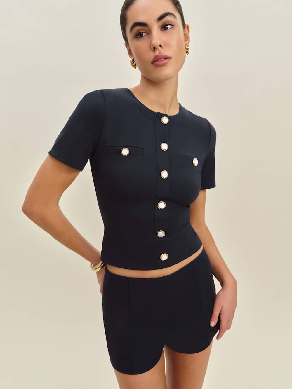 Reformation Ellen Knit Top - Navy