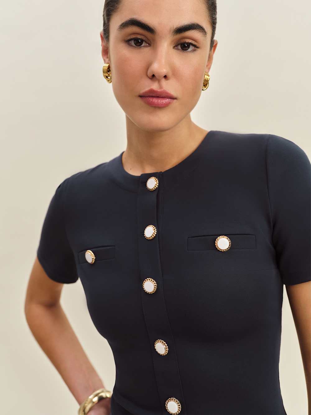 Reformation Ellen Knit Top - Navy