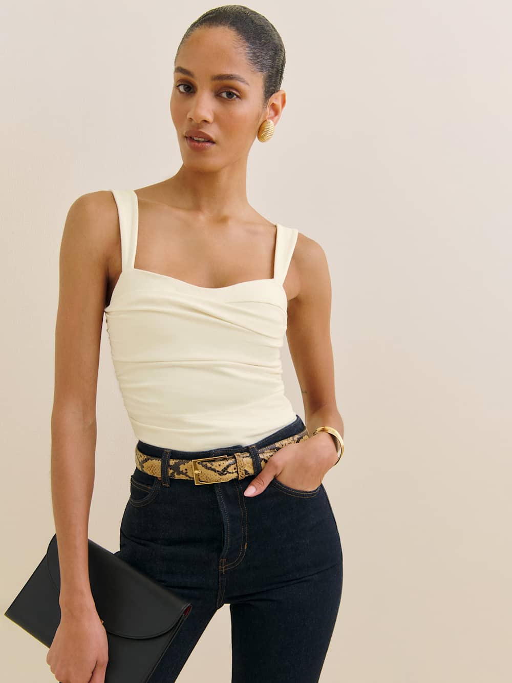 Reformation Trish Knit Top - Fior Di Latte