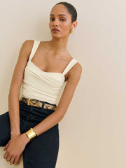 Reformation Trish Knit Top - Fior Di Latte