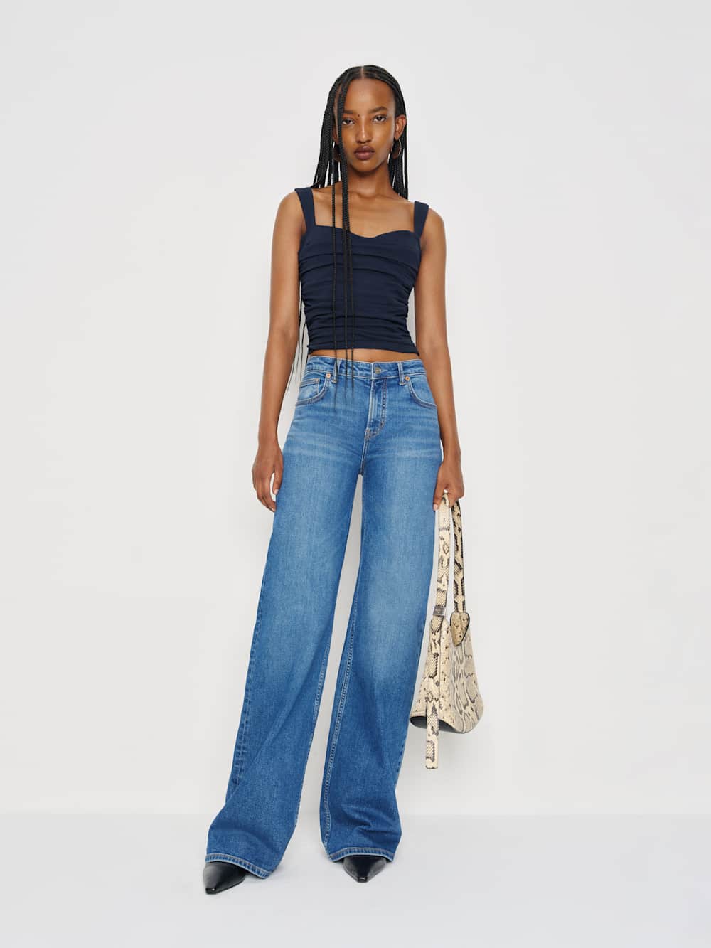 Reformation Trish Knit Top - Midnight