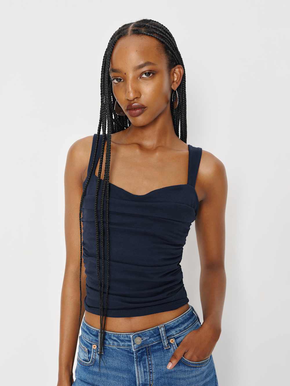 Reformation Trish Knit Top - Midnight