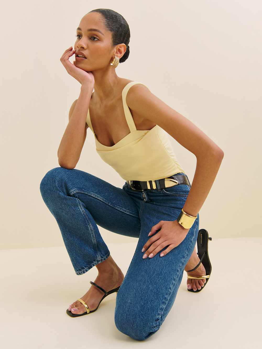 Reformation Trish Knit Top - Pineapple
