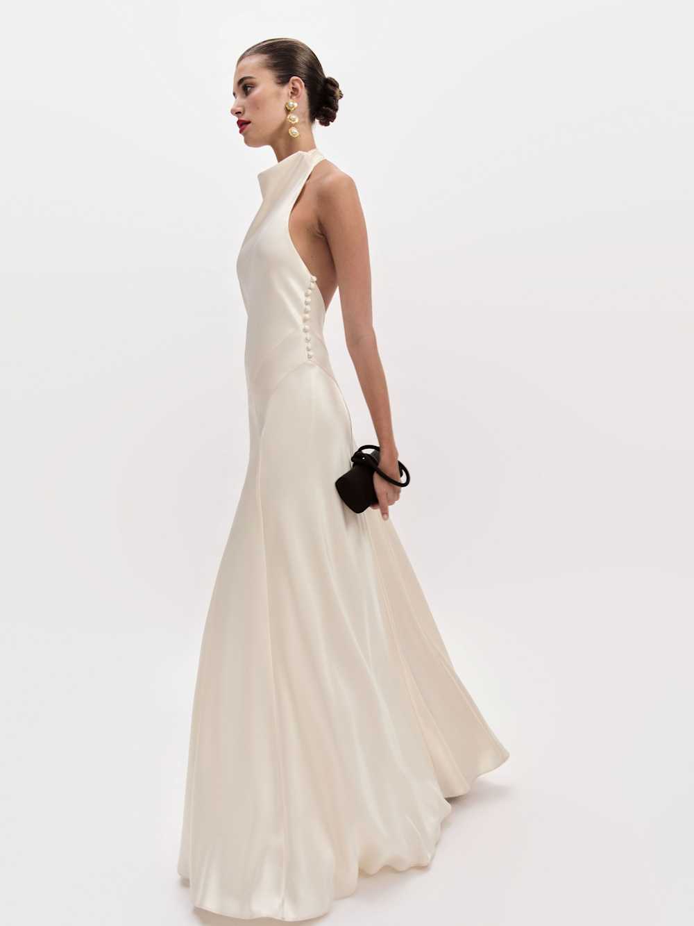 Reformation Roy Satin Dress - Fior Di Latte