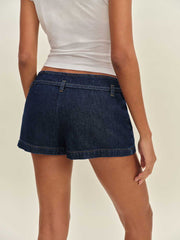 Reformation Khloe Low Rise Denim Skort - Biarritz Belted