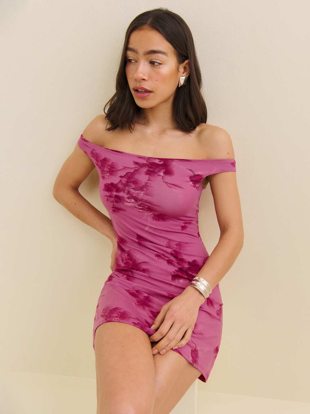 Reformation Lia Knit Dress - Hothouse Rose