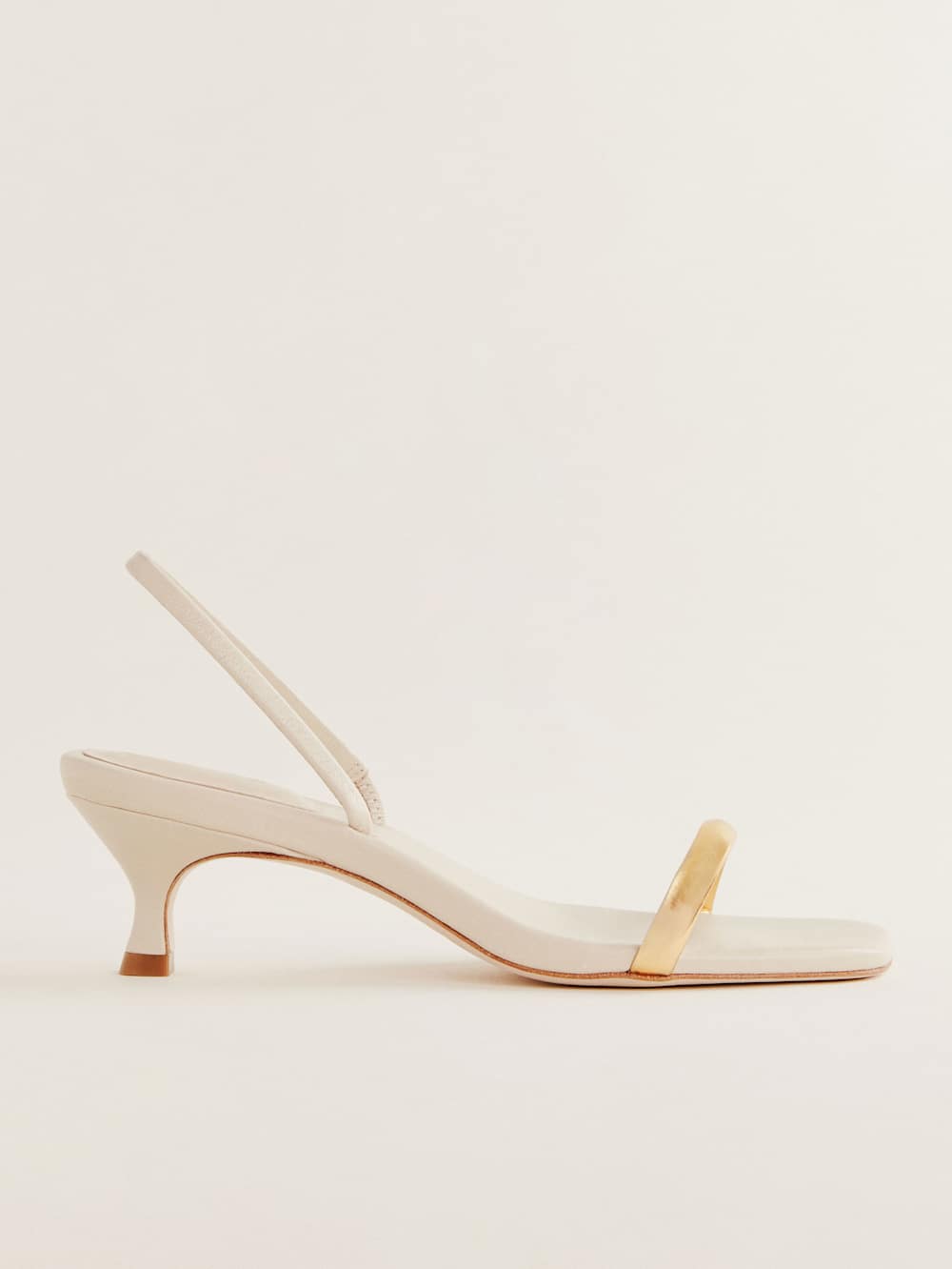 Reformation Samantha Heeled Sandal - Almond Leather