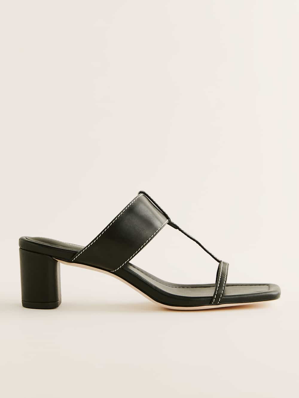 Reformation Sardinia Heeled Sandal - Black Leather