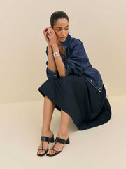 Reformation Sardinia Heeled Sandal - Black Leather