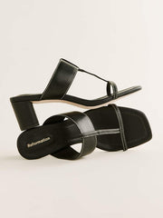Reformation Sardinia Heeled Sandal - Black Leather