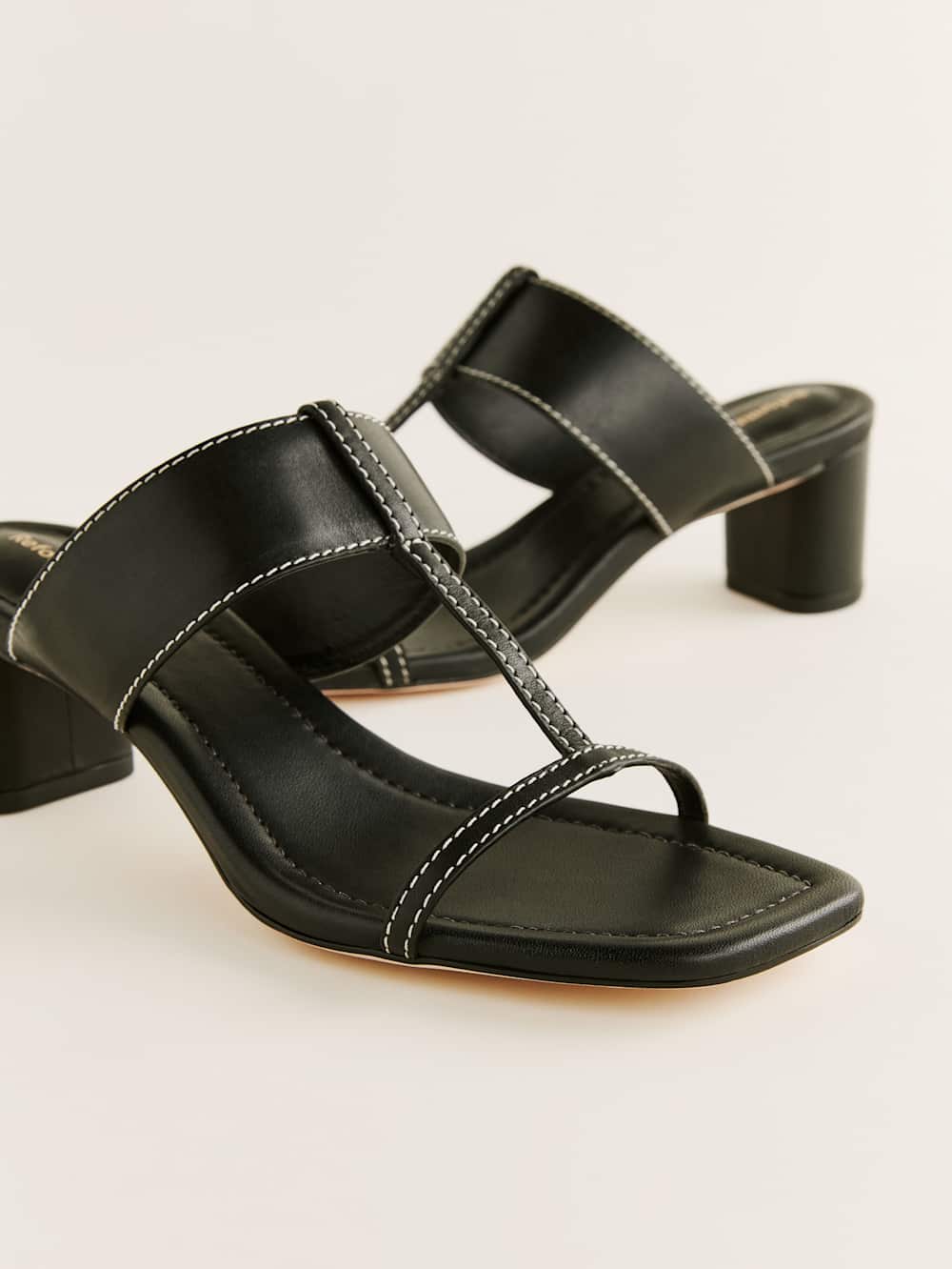 Reformation Sardinia Heeled Sandal - Black Leather