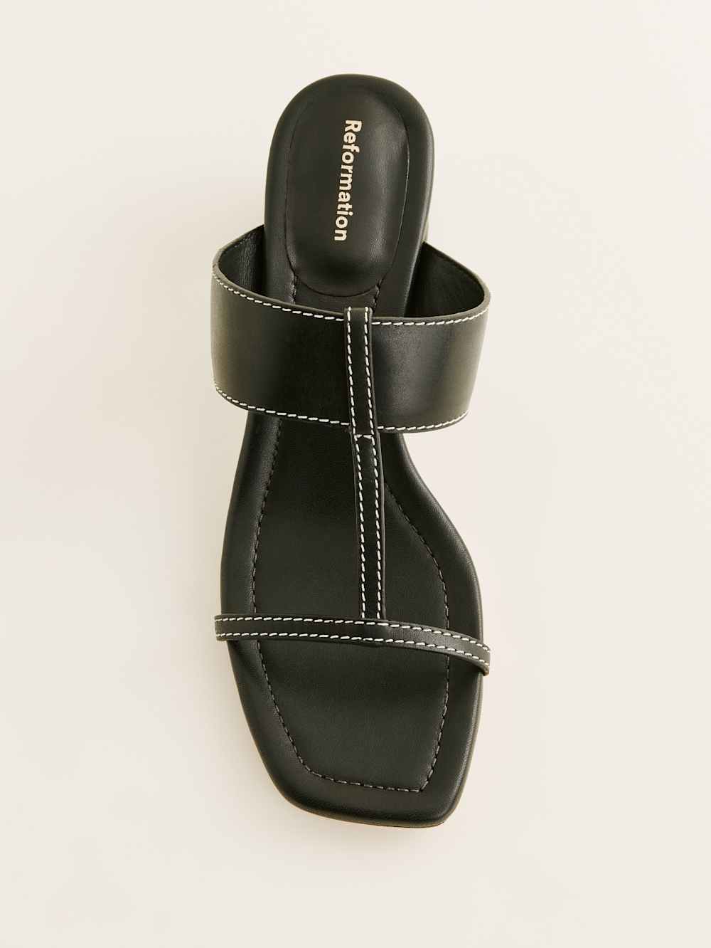 Reformation Sardinia Heeled Sandal - Black Leather