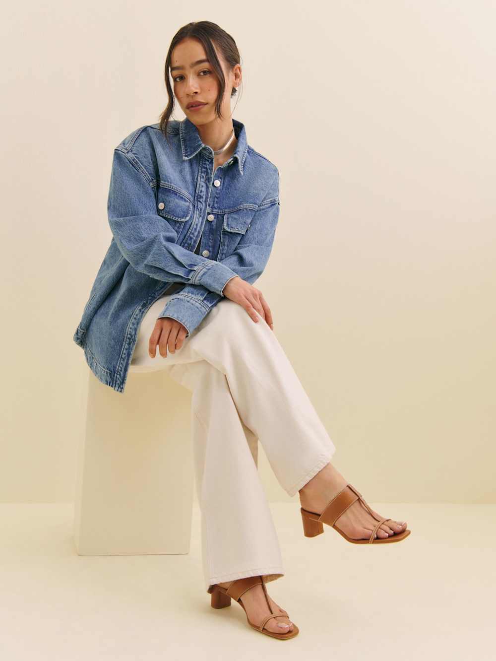 Reformation Sardinia Heeled Sandal - Pecan Leather