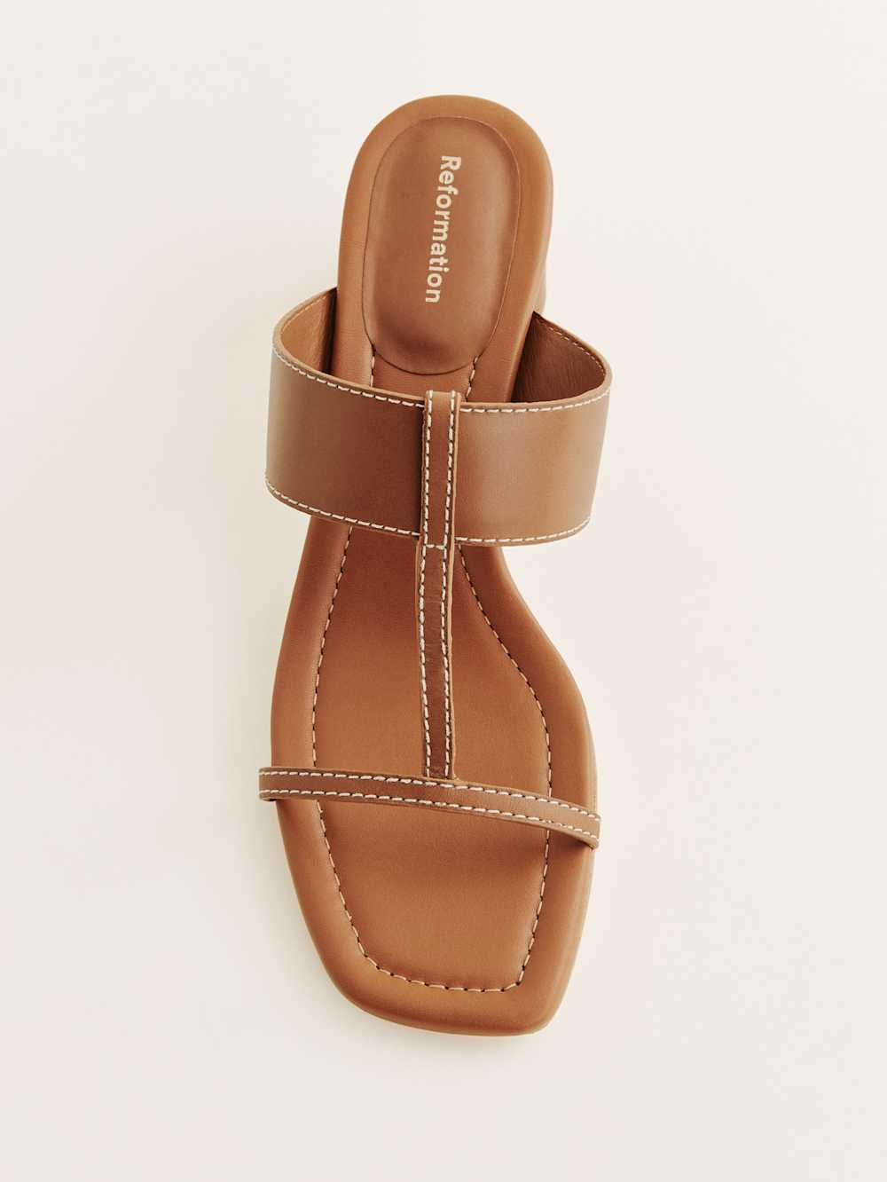 Reformation Sardinia Heeled Sandal - Pecan Leather