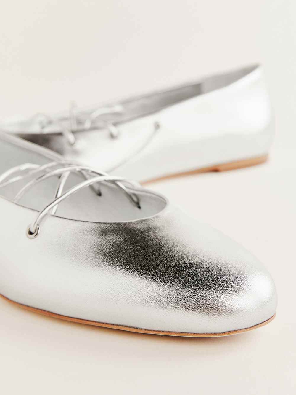 Reformation Ulla Ballet Flat - Silver