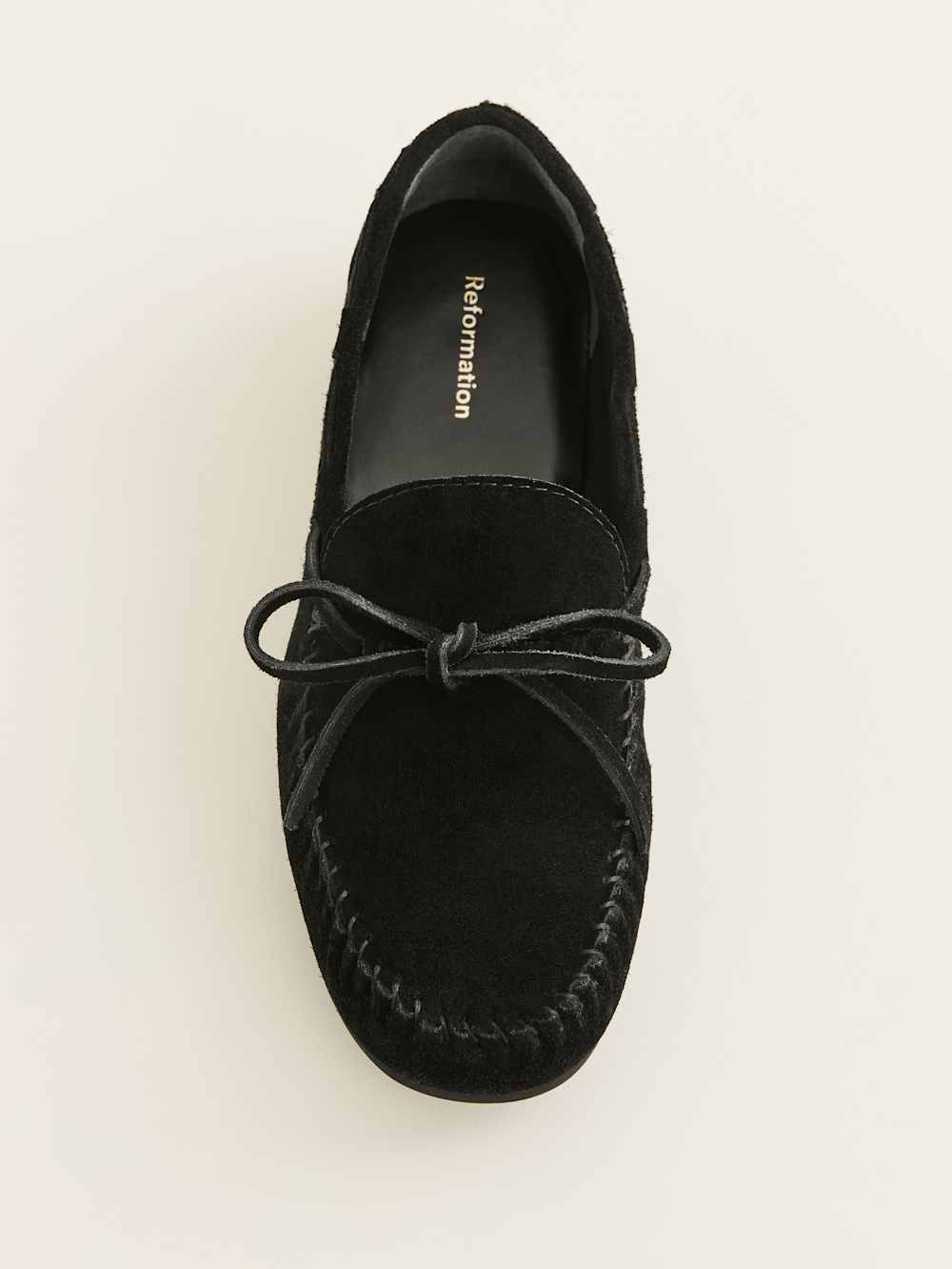 Reformation Annette Moccasin - Black Suede