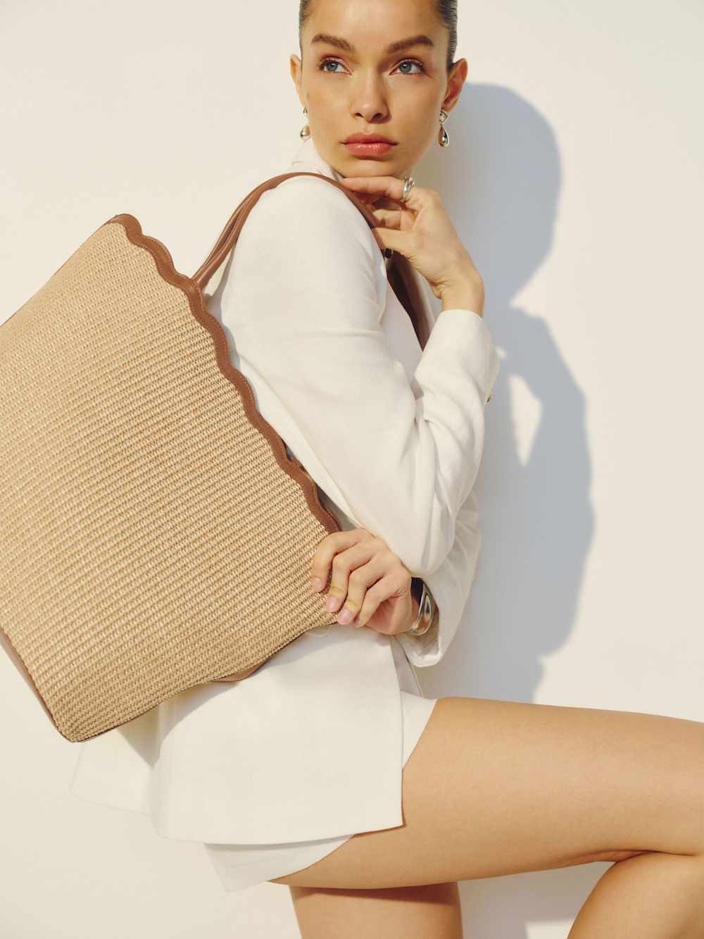 Reformation Isabella Tote - Natural Raffia