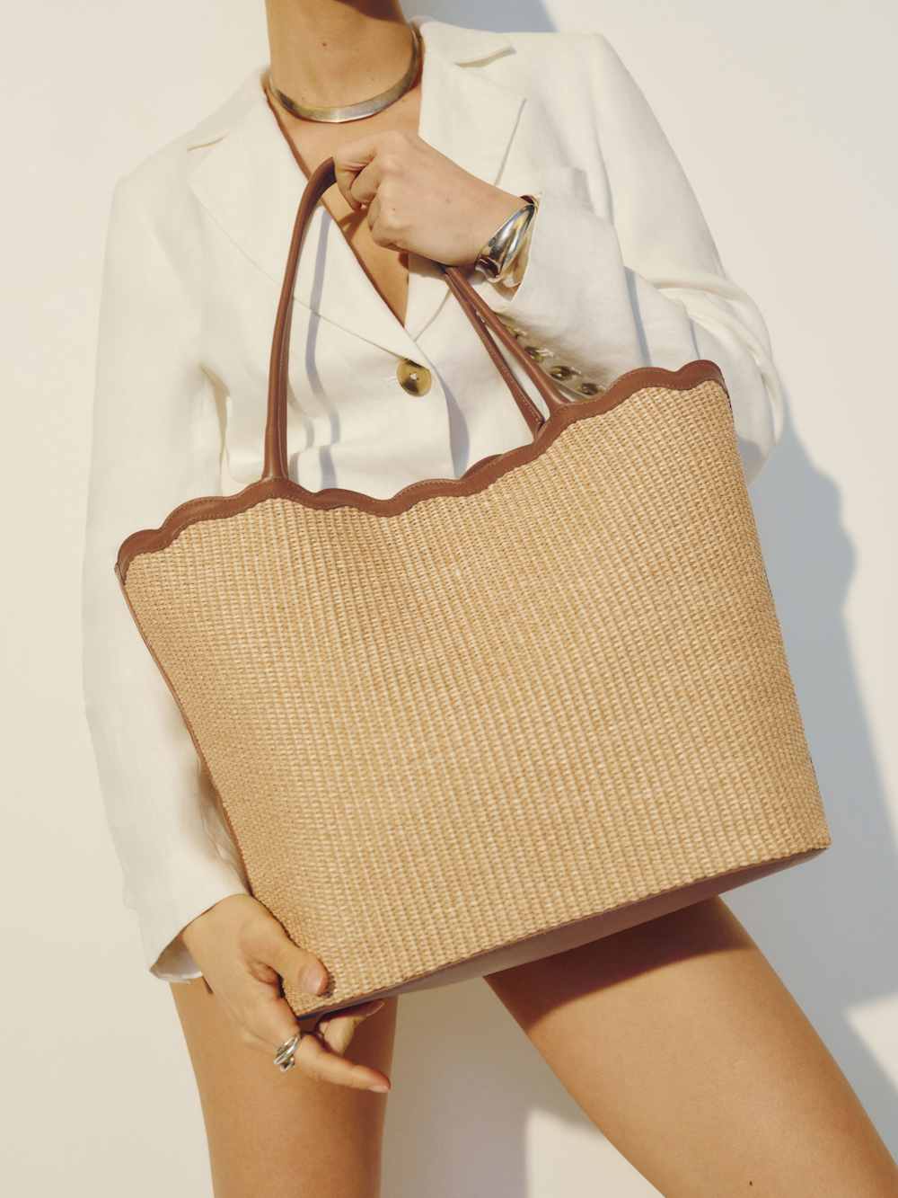 Reformation Isabella Tote - Natural Raffia