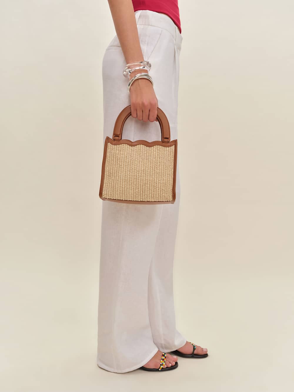 Reformation Emma Mini Bag - Natural Raffia