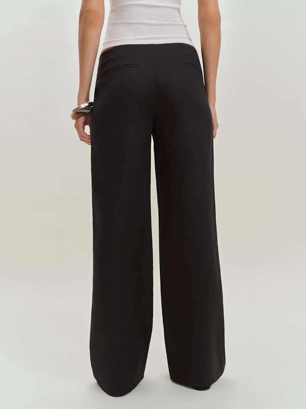 Reformation Petites Vida Linen Low Rise Pant - Black