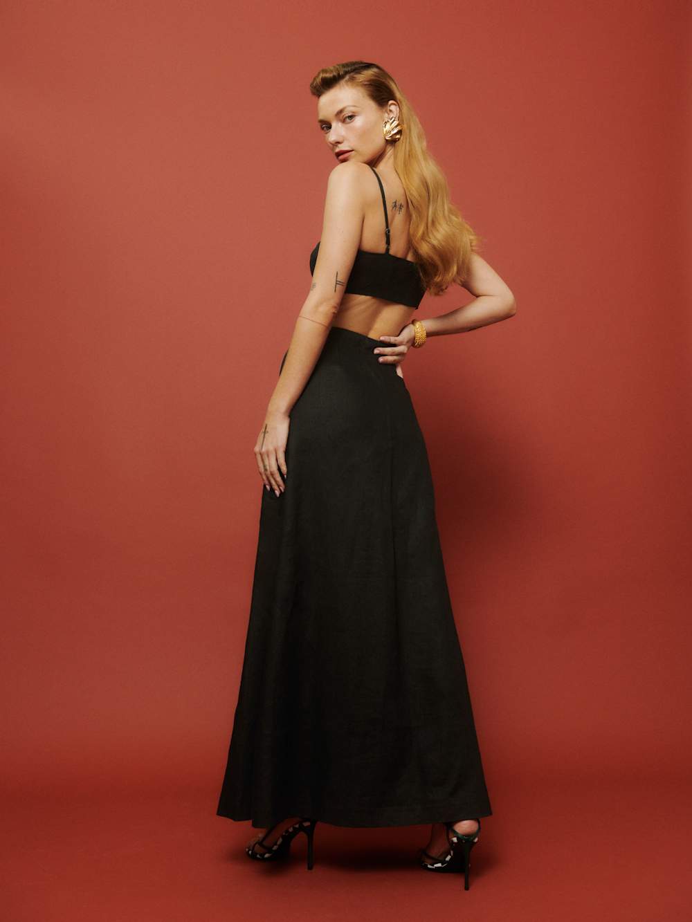 Reformation Petites Andi Linen Maxi Skirt - Black