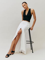 Reformation Petites Andi Linen Maxi Skirt - White