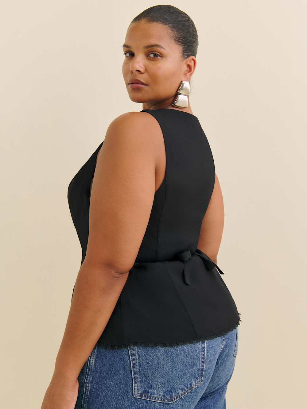 Reformation Skylar Top Es - Black