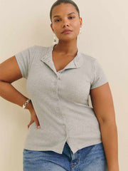 Reformation Raelynn Knit Top Es - Heather Grey