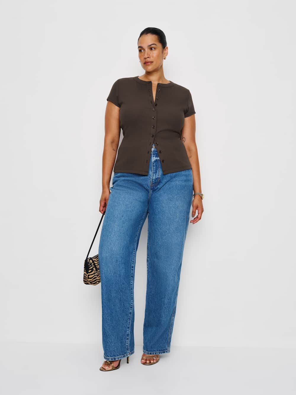 Reformation Raelynn Knit Top Es - Mole