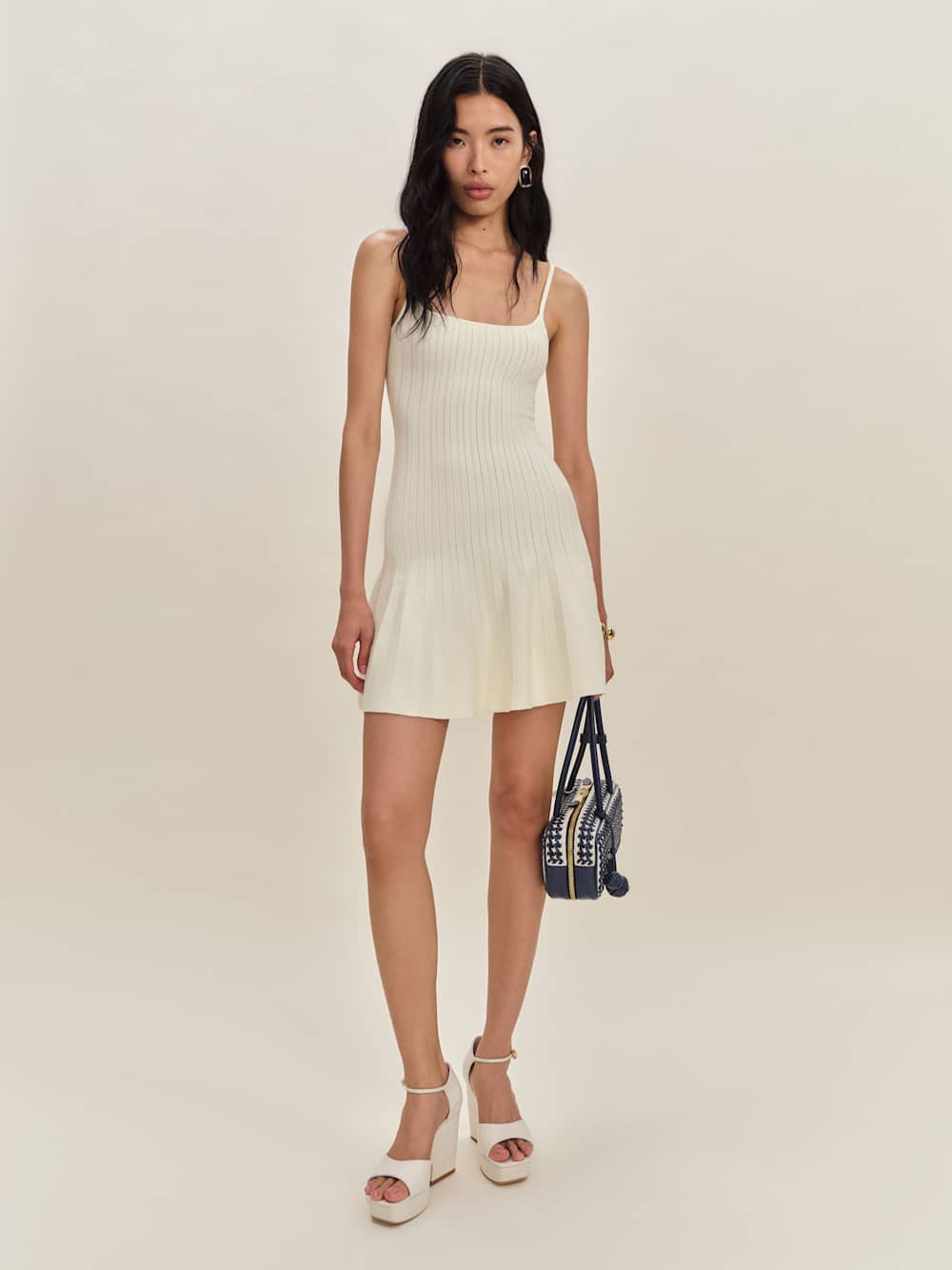 Reformation Rhia Cotton Sweater Dress - Fior Di Latte