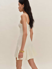 Reformation Rhia Cotton Sweater Dress - Fior Di Latte