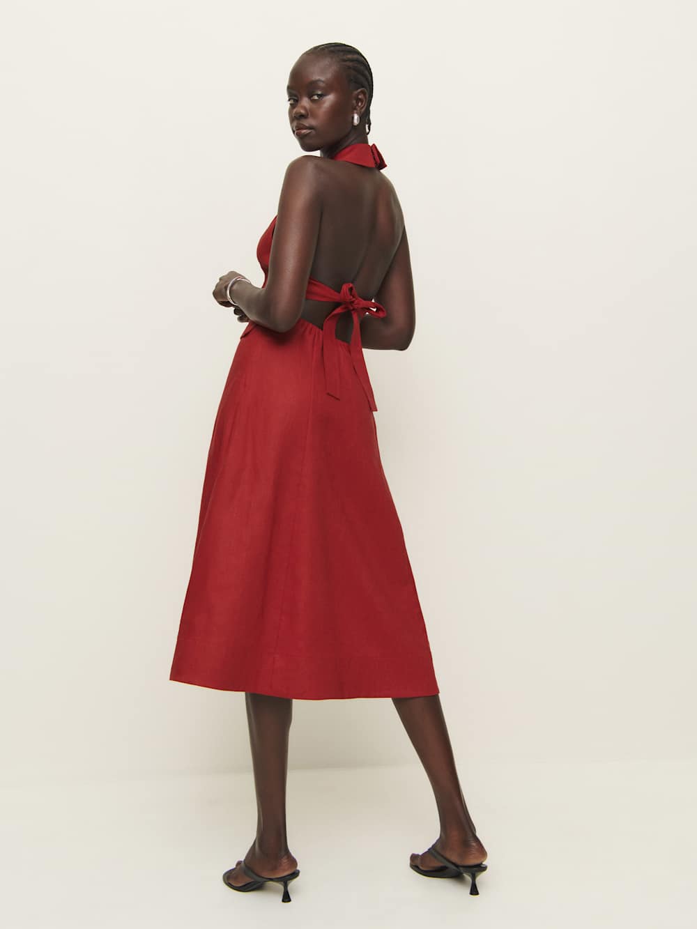 Reformation Masha Linen Dress - Sundried Tomato