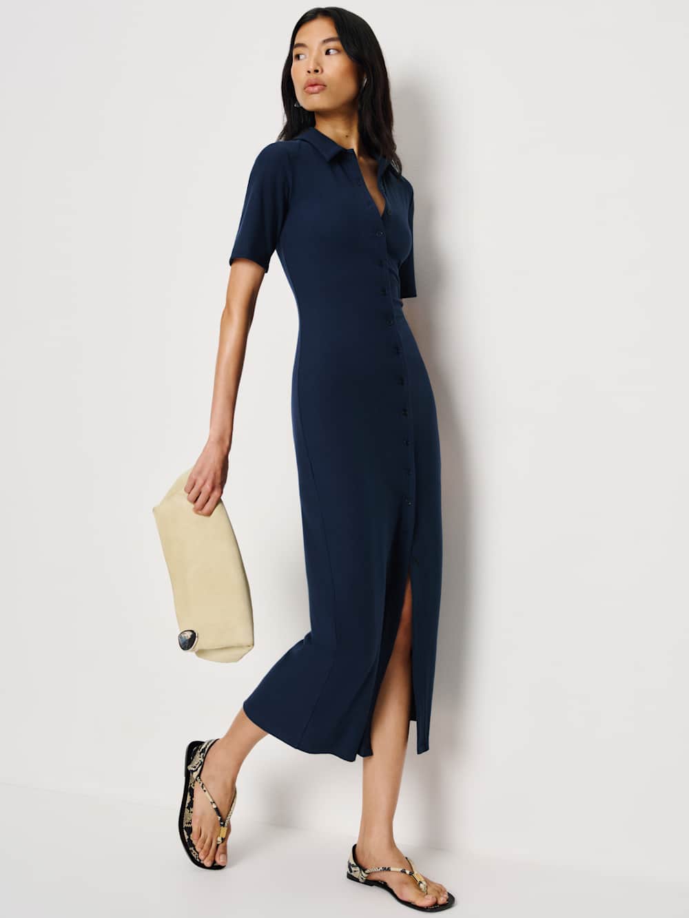 Reformation Aiden Knit Dress - Navy