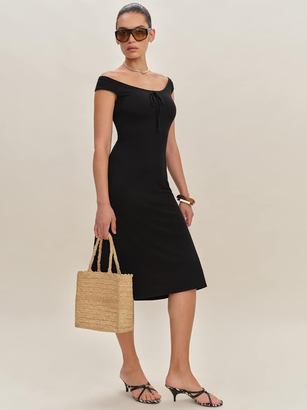 Reformation Milo Knit Dress - Black