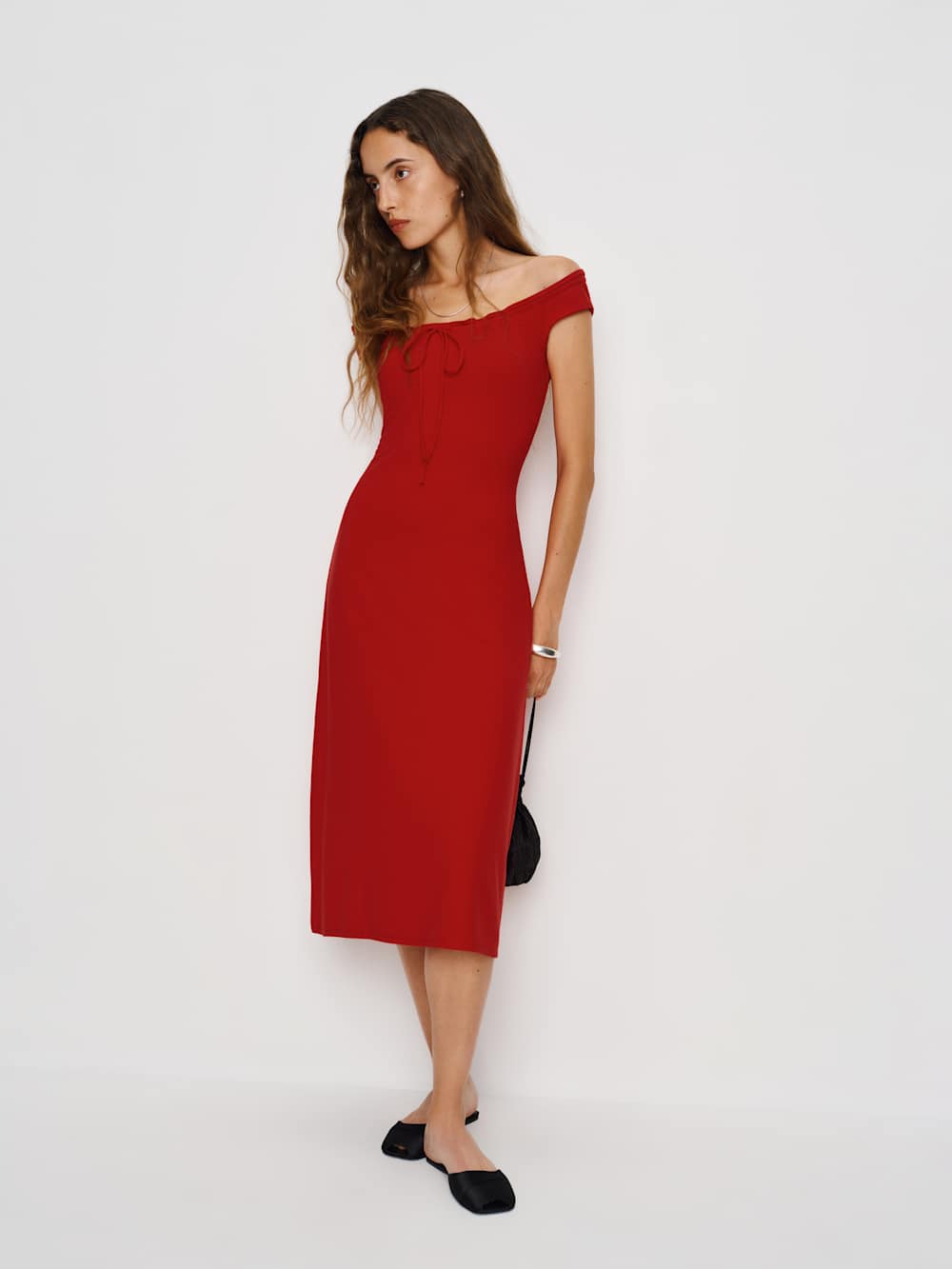 Reformation Milo Knit Dress - Lipstick